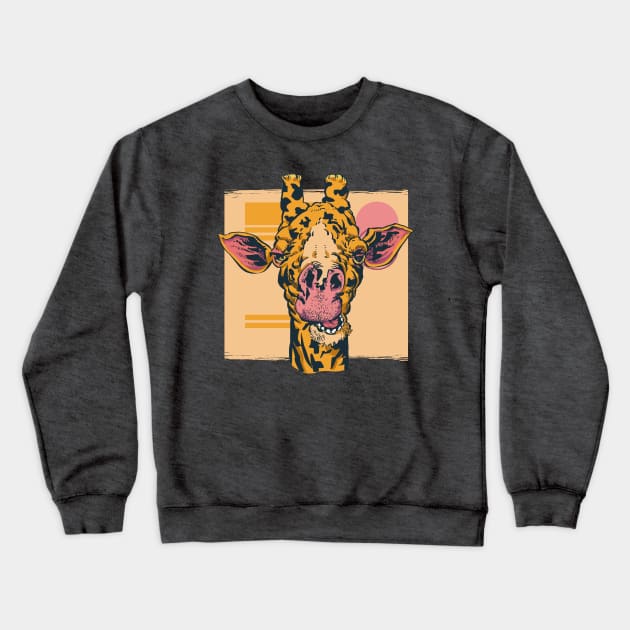Funny Giraffe Illustration // Giraffe Lover Crewneck Sweatshirt by SLAG_Creative